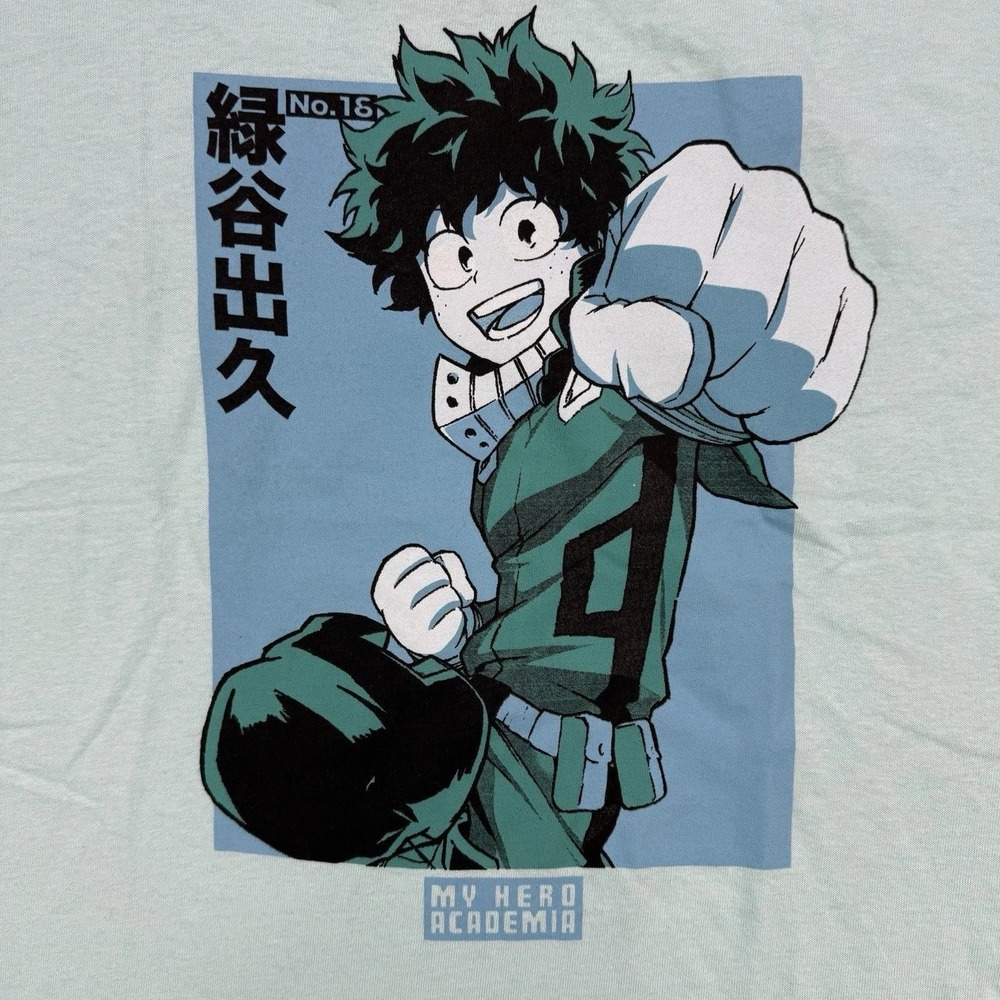 My Hero Academia Shirt Unisex Large Deku Long Sleeve T Shirt Green Funimation‎ - Picture 2 of 10